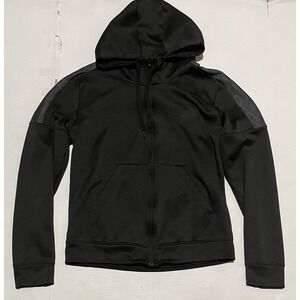 Adidas Womens Black Jacket Hoodie Size Large Full Zip Running Walking Workout
